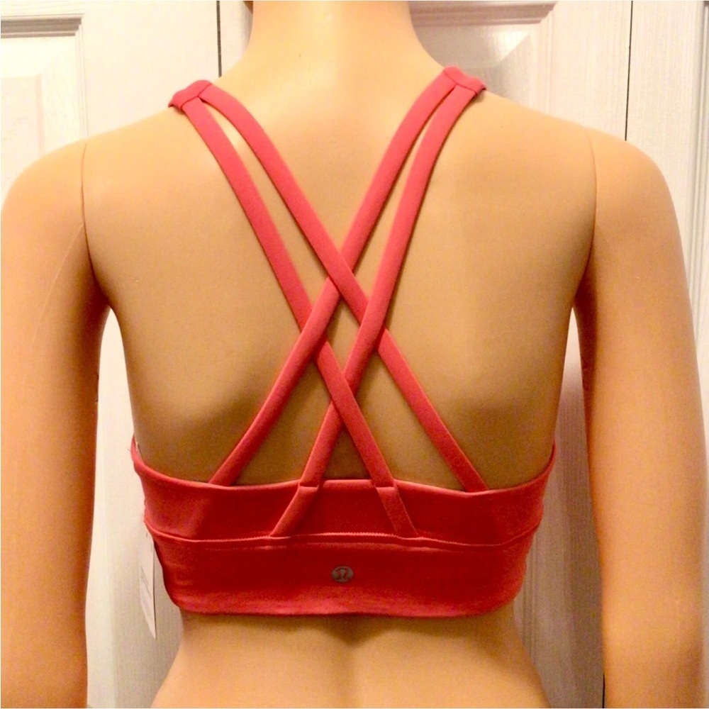 lululemon Energy High-Neck Longline Zip Bra B–D Cups- Lipgloss Size 4 or 6 - Picture 3 of 8